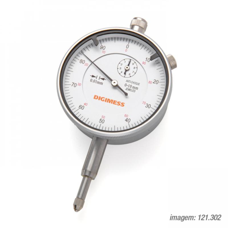 Relógio Comparador Digimess 0-10mm res. 0,01mm cód. 121.302 c/ Certificado RBC