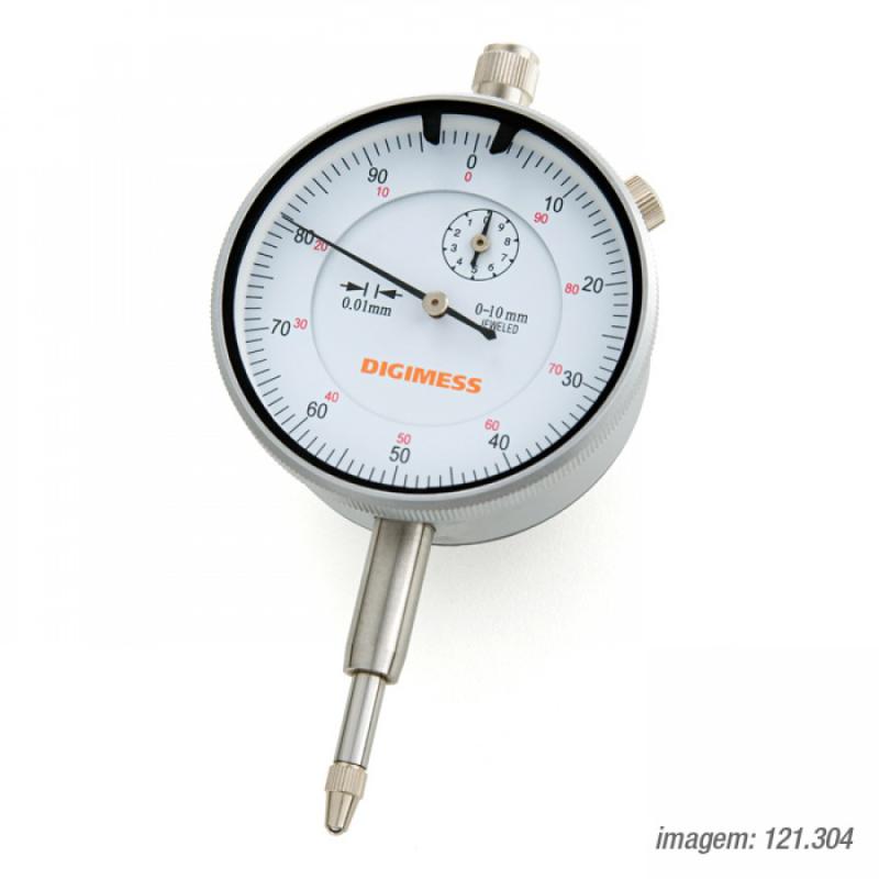 Relógio Comparador Digimess 0-10mm res. 0,01mm cód. 121.304 c/ Certificado RBC