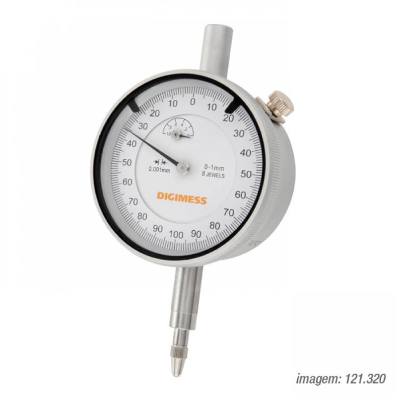 Relógio Comparador Digimess 0-1mm res. 0,001mm cód. 121.320 c/ Certificado RBC