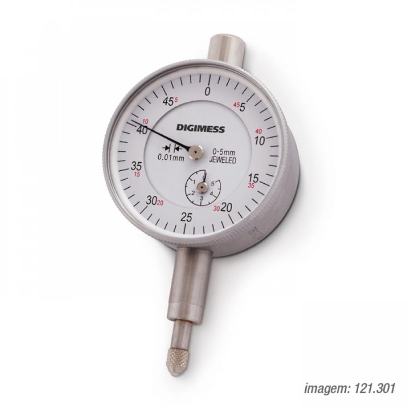 Relógio Comparador Digimess 0-5mm res. 0,01mm cód. 121.301 c/ Certificado RBC